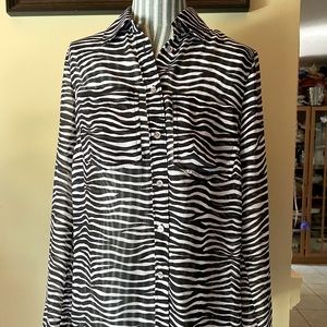 Women’s Top Michael Kors zebra print button down size XS.